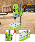 Gitohoni Mini Milling Machine Precision Table Top Electric Drill Press And Micro Rotary Tool For Craftwork, green drill press with vertical column.