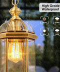 Outdoor Brass Hanging Light Fixtures Built to Last Weatherproof Pendant Lighting for Exterior Ceiling Porch Garden Entryway