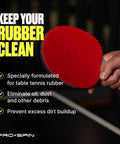 Table Tennis Rubber Cleaning Kit With 200ml Rubber Cleaner And Sponge Included For Ping Pong Paddles Eliminate Dirt And Dust Boost Spin Enhance Control And Preserve Rubber For Long Lasting Play, paddle rubber close-up