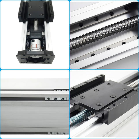 Workhorse Fully Enclosed Linear Stage Table With Dust Cover, 8 Inch Stroke Travel, 14.6 Inch Total Length, 1605 Ballscrew, Double Slide Rails, Waterproof And Dustproof Cleanroom Ready Linear Guide For CNC Machining And Robotic Applications front view