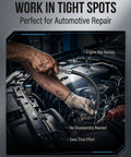 Mechanic using Half Inch Flexible Shaft Extension Kit For Tight Spots That Grabs Hard To Reach Areas in car engine bay