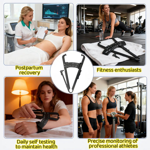 Ultra Accurate Body Fat Caliper With Dual Metric And Imperial Scales For Men And Women Portable Skinfold Tester For Home Gym Or Travel Easy Readout And Precise Millimeter Measurements For Real Progress; black plastic caliper
