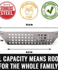 Premium Stainless Steel Grill Basket For Outdoor Grilling Extra Large Family Size Durable Veggies Fish Shrimp And Kebabs