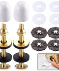 Heavy Duty Toilet Flange Bolts Rock Solid Wobble Free Install Kit Featuring Quick Snap Cover Caps And Premium Wax Ring Replacement Parts For Standard Floor components including steel bolts, nuts, washers, and caps.