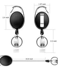 Dimensions of Five Pack Retractable Badge Reels With Carabiner Clip And Key Ring For ID Cards And Keychains Heavy Duty Belt Clip Reels