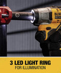 12V Max Cordless Three Eighths Inch Impact Wrench Tool Only with Brushless Motor tightening bolt, LED illumination