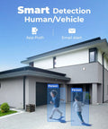 4K Ultra HD PoE Security Camera System With Four Cameras featuring smart detection for person and vehicle outside modern home