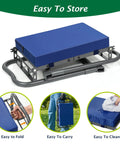 Beefy Heavy Duty Garden Kneeler And Seat With Thick Kneeling Pad Foldable Gardener Stool With Tool Pouch Converts To A Chair