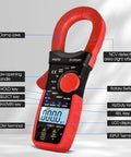 Clamp Meter Multimeter With True RMS, 2000A AC DC Current, 6000 Counts, Bluetooth Data Logging To 570Y App, front view