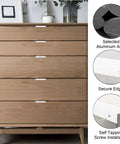 White Mini Finger Edge Pulls 8 Pack Concealed Drawer Handles on wooden dresser with aluminum finish, rust resistant, easy install