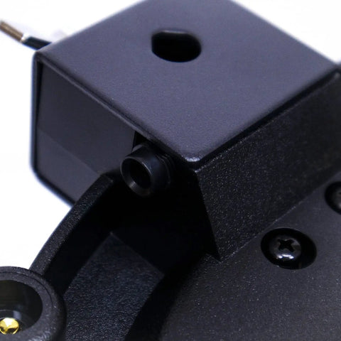 Close-up of clamp and L-rod from Pro 8 Inch Dual Zone Mesh Drum Pad Bundle With Clamp L Rod And 10ft Silverline Trigger Cable Velocity Sensitive Pads For Real Acoustic Feel Compatible With Roland Yamaha Simmons Ion Kits