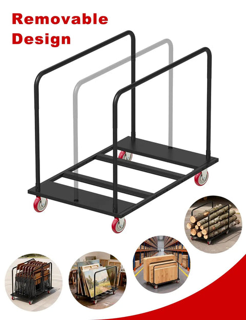Heavy Duty Folding Table Cart With 5 Inch Swivel Wheels 1800 Lbs Load Capacity Transports 10 Banquet Tables At Once Table Dolly