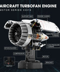 Hands On Electric Turbofan Engine Model Kit With Motor For STEM, 1813 Pcs Aircraft Engine Building Set detailed parts view