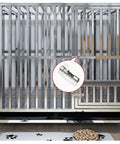 Hella Durable 304 Stainless Steel Spring Loaded Latches For Cabinet Doors With Telescopic Gun Hinge Hardware Built Tough for secure pet cage access.