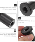 5Piece Sliding Barn Door Track Spacers Replacement Kit With Wall Supports For Quick And Easy Setup Like A Breeze And Enhanced Stability Ideal For Sliding Doors, close-up of black spacer showing details and workmanship.