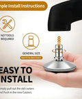Ditch Those Dang Office Chair Casters With This 5 Pack Of Low Profile Bell Glides showing easy installation with no tools needed.