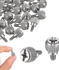 Close-up of a 30 Piece Knurled Thumb Screw Set for PC Case - 6-32 And M3.5 Thread, showing durable carbon steel construction and rust resistance.