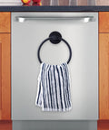Magnetic Towel Ring Holder For Fridge And Kitchen Heavy Duty Magnetic Rack on dishwasher with striped towel hanging