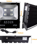 RGB LED Flood Lights For Indoor And Outdoor Decor With Remote Control Waterproof Color Changing Wall Washer Dimmable Security Lighting US 3 Prong Plug 200W