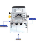 Pro Shop Grade Dual Spindle Dowel Jointer Woodworking Tool 710 Watt Motor showing adjustable fence and anti-slip pads.