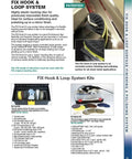 Brochure page showing FIX Hook & Loop System kits with polishing discs and tools for metal surface finishing.