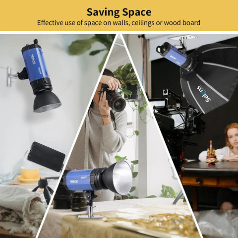 Hella Sturdy Overhead Camera Wall Mount With All Metal Welded Frame And Roomy 3.34 Inch Wall Plate Featuring 1/4 And 3/8 Inch Screw Threads For Zero Hassle Tripod Free Recording And Serious Space Saving Convenience For Creators