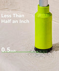 Cordless Stick Transfer Pump For Water And Diesel, slim 2.2-inch head in operation, showing 0.5-inch clearance