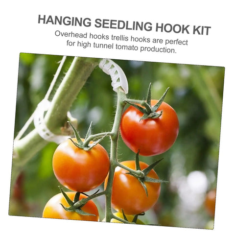 Plant Bracket Hook Kit For Garden Support And Tomato Roller Hooks, Weatherproof Greenhouse Trellis Hardware For Indoor And Outdoor Gardening, Easy Clip Cages And Stakes System