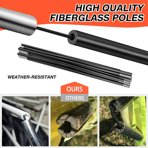 High quality fiberglass poles for 2 Pack 4 By 3 Feet Pop Up Soccer Goals Set For Indoor And Outdoor Practice, durable and weather-resistant.