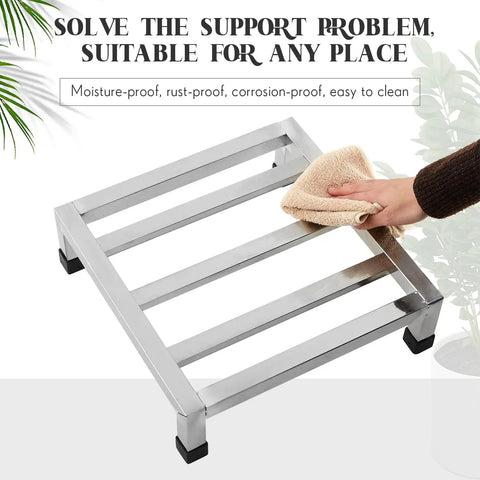 Set Of Two Heavy Duty Stainless Steel Dunnage Racks With 13.8 Inch Long By 13.8 Inch Wide, 3.9 Inch High, 1000 Plus Pound Capacity
