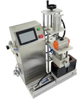 Dual Head Automatic Vacuum Capping Machine For Glass Jars Bottle Sealer With Quick Height Tweaks Smooth Touch Panel Grip Foot Switch For Secure Caps That Make Short Work Of The Daily Hustle At 110V, top view of stainless steel unit.