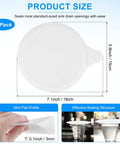 M METERXITY 4-Pack 5.9 in Silicone Tub Stopper, Bathtub Drain Stopper, showing dimensions and effective sealing design.