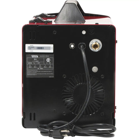 Compact And Portable Mig Welder Perfect For DIY Projects Uses Flux Core Or Mild Steel Easy To Operate At Home With 120 Volt Power, back view with controls.