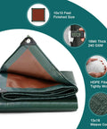 16 Mil Heavy Duty Waterproof Tarp 10 By 10 Feet For Outdoor Use Large Multipurpose Protective Cover with reinforced edges