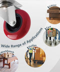 3 Inch Swivel Caster Wheels Set Of 4 With Heavy Duty Plate Casters And Polyurethane Tires 640 Lb Total Capacity Multi Directional 360 Degree Rotation Ideal For Furniture Carts Dollies And Workbenches shown with applications for cabinets, carts, workbenches, and dollies.