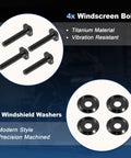 4x Titanium Windshield Screws Set For Harley Davidson Touring Road Glide And Road Glide Special 2015 To 2023 Black Bolts Washers