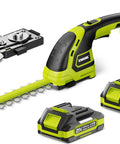 21V Cordless Hedge Trimmer And Grass Shears 2 In 1 Handheld Electric Bush Trimmer With 2x2.0Ah Battery And Charger Included