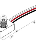 Diagram showing dimensions of Outdoor Dusk To Dawn Photocell Sensor For Lamps And Fixtures No Manual Switch Needed Auto On At Dusk And Auto Off