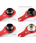 Heavy Duty Aluminum 7075 Bottom Bracket Wrench For External Bearing Cups 44mm And 46mm With 16 And 24 Notches Fits SRAM DUB Race Face Cinch ZTTO BSA30 Mountain Bike Maintenance Tool showing fit examples for DUB, TL-FC25, TL-FC24, TL-FC32.