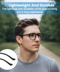 Black Eyeglasses Repair Kit With Straight Up Solid Temple Arms And Premium Nose Pads Gonna Save You A Ton On Optician Visits Quick No Sweat Swap For Busted Frames Prescription Glasses And Sunglasses, lightweight temple arms in focus.