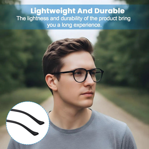 Black Eyeglasses Repair Kit With Straight Up Solid Temple Arms And Premium Nose Pads Gonna Save You A Ton On Optician Visits Quick No Sweat Swap For Busted Frames Prescription Glasses And Sunglasses, lightweight temple arms in focus.