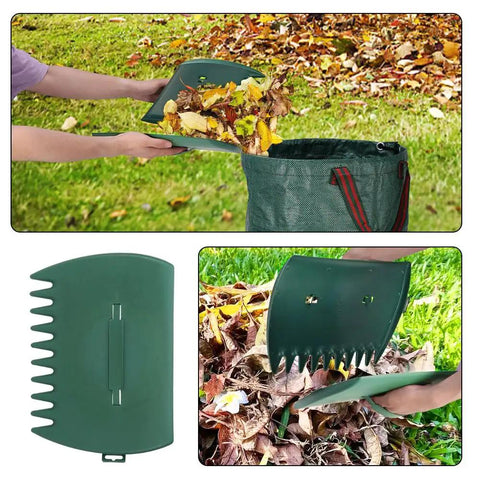 Two Piece Leaf Scoops Hand Rakes For Fast Yard Cleanup Lightweight Leaf Grabber Rake To Gather Leaves Grass Clippings Mulch Trash Debris Garden Shovel Tool For Easy Clear And Collect In One Pass