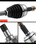 Close-up of Front CV Axle Shaft Assembly Pair for Honda Pilot 2009-2011 and Acura MDX 2007-2009 V6 3.5L 3.7L, showing details.
