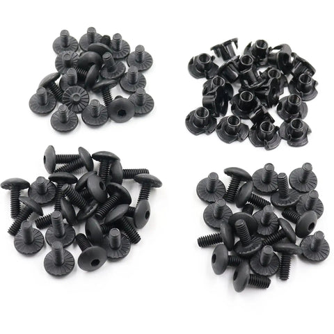 Built Different Eighty Piece Gun Holster Screw And Tri Prong T Nut Kit With 8-32 Threads, featuring black fasteners for secure firearm setup.
