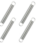 Four 4-inch extension springs with single-loop ends, 9/16 in outside diameter, spring-steel construction.