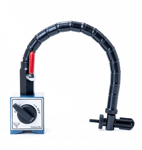 Heavy Duty Magnetic Base With Flexible Gooseneck Arm For Dial Indicators Test Indicators Bore Gauges And Machinist Tools