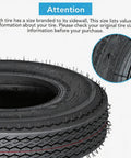 Two Pack 4.80-8 Trailer Tires 6PR Load Range C Beefy Heavy Duty For Boat And Utility Trailers, sidewall size detail shown