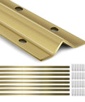 48 Ft Heavy Duty Galvanized Steel Inverted V Groove Track For Sliding Driveway Gates With Anchors, 8 Piece Gold Finish