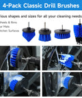 4-pack drill brushes from All In One 36 Piece Car Detailing Kit With Drill Brushes cleaning car wheels with soap.
