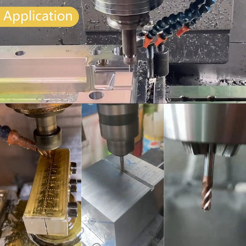 1/8 Inch Tungsten Carbide Corner Radius End Mill With TiSiN Coating used in CNC machining applications on metal surfaces